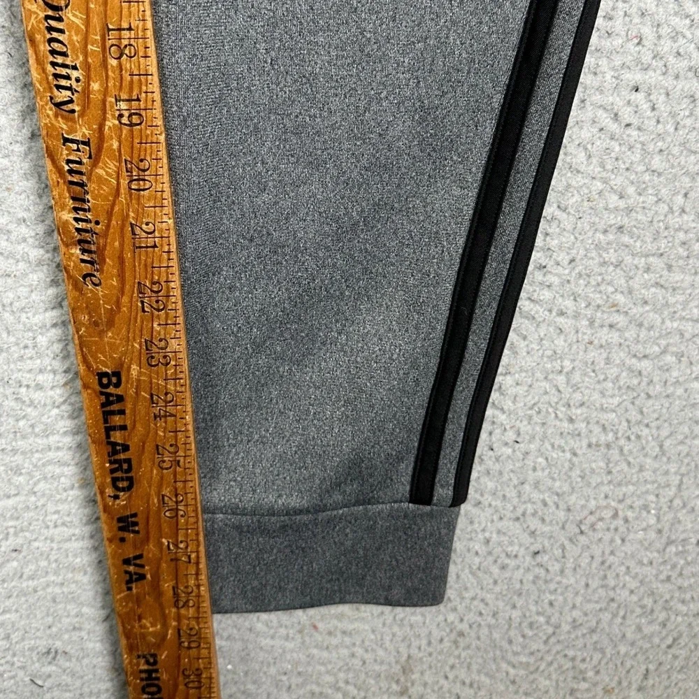 Adidas Pants Mens Large Grey Black Essentials 3-Stripes Tapered Jogger Athletic
